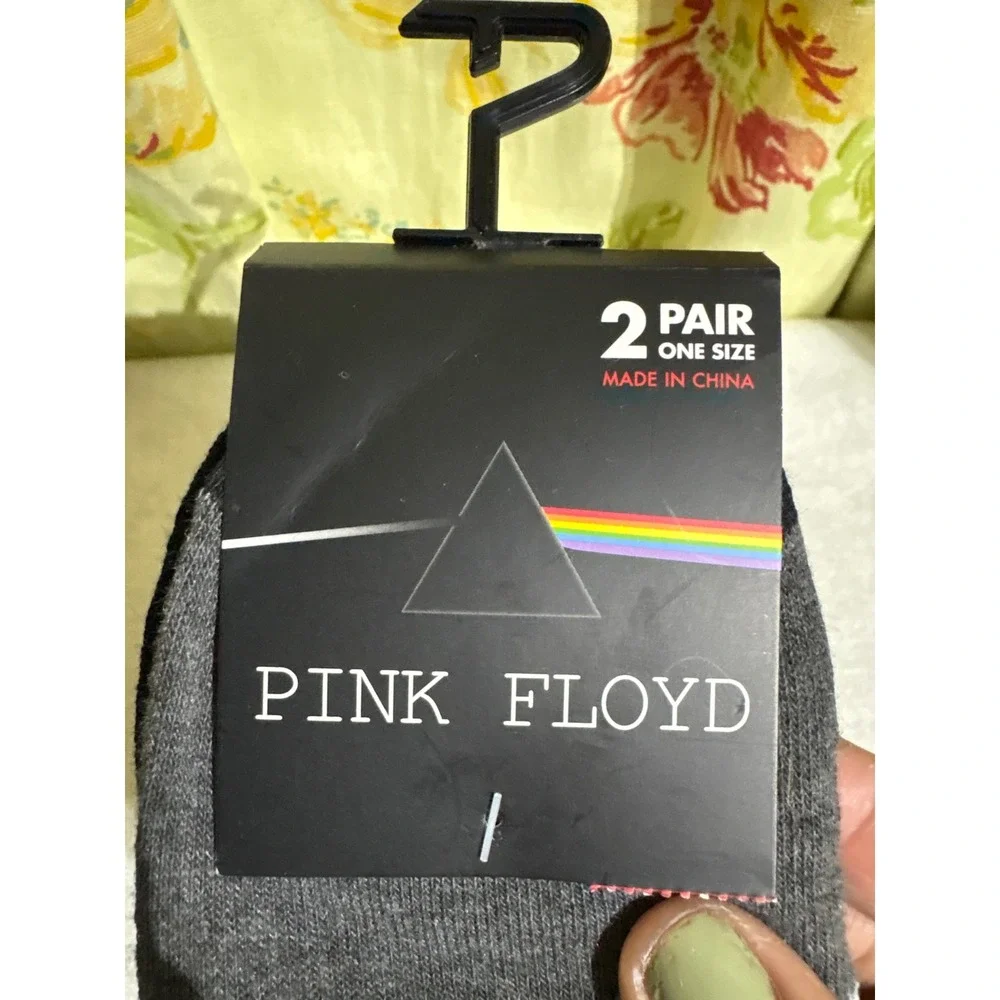 Pink Floyd Socks Dark‎ Side of the Moon Official Rock Band Mens 2 Pair